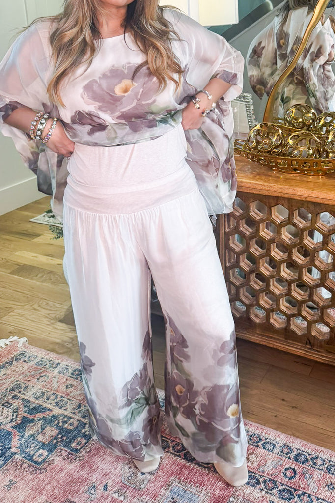 Mystic Garden Silk Blend Stretch Top – Made in Italy