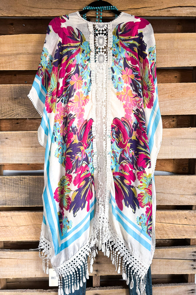 Barbados Bound Kimono - White