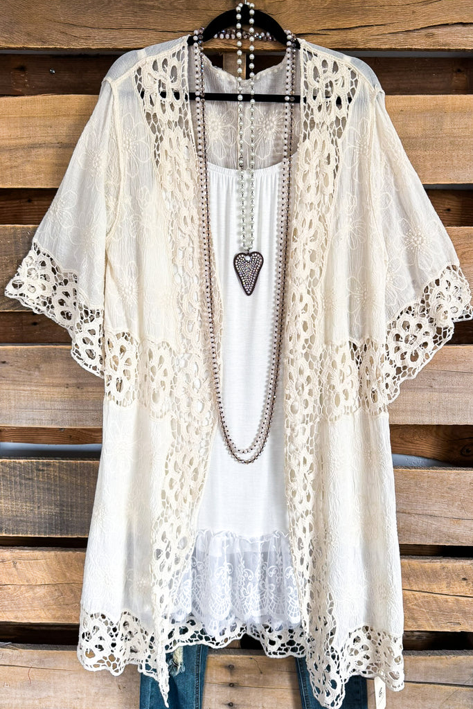 Hard To Resist Crochet Cardigan - Ivory - 100% COTTON