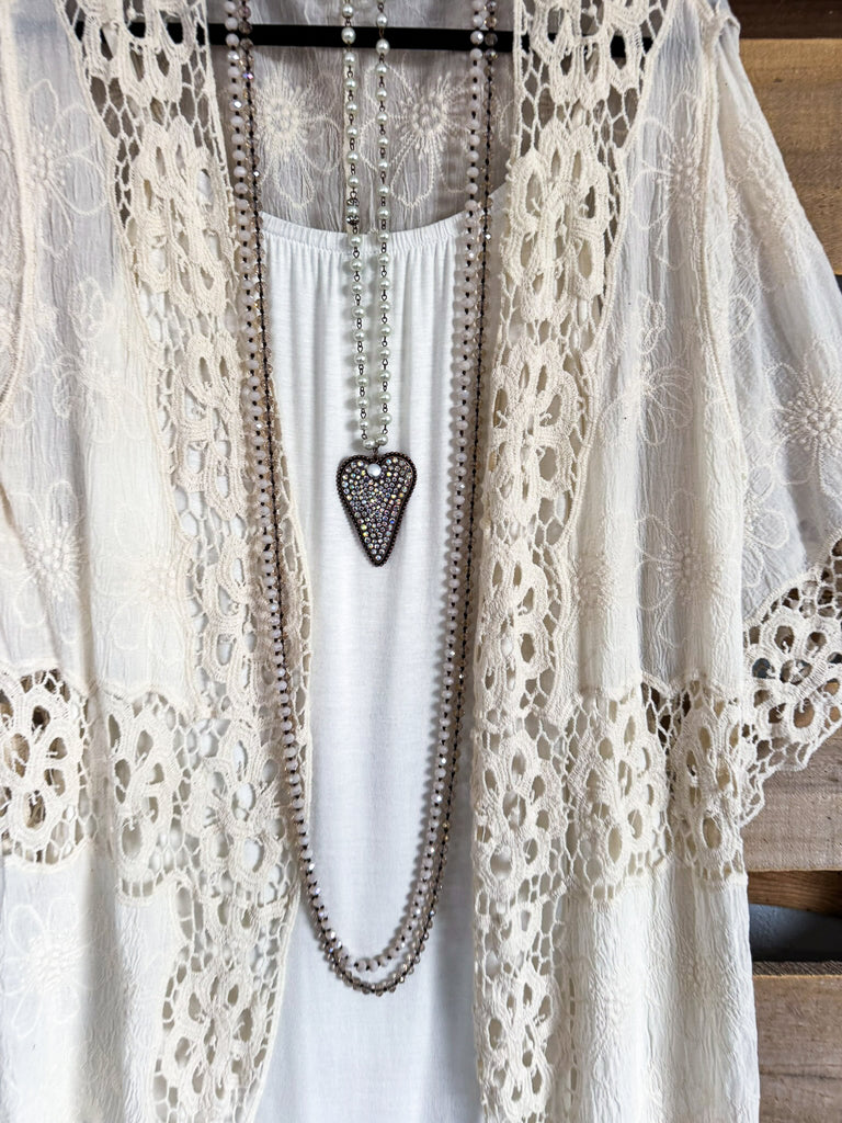 Hard To Resist Crochet Cardigan - Ivory - 100% COTTON