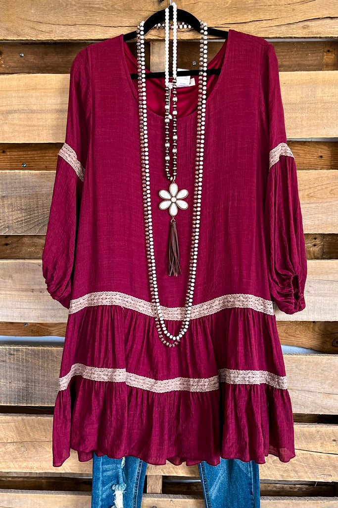 One Beautiful Moment Dress- Crimson