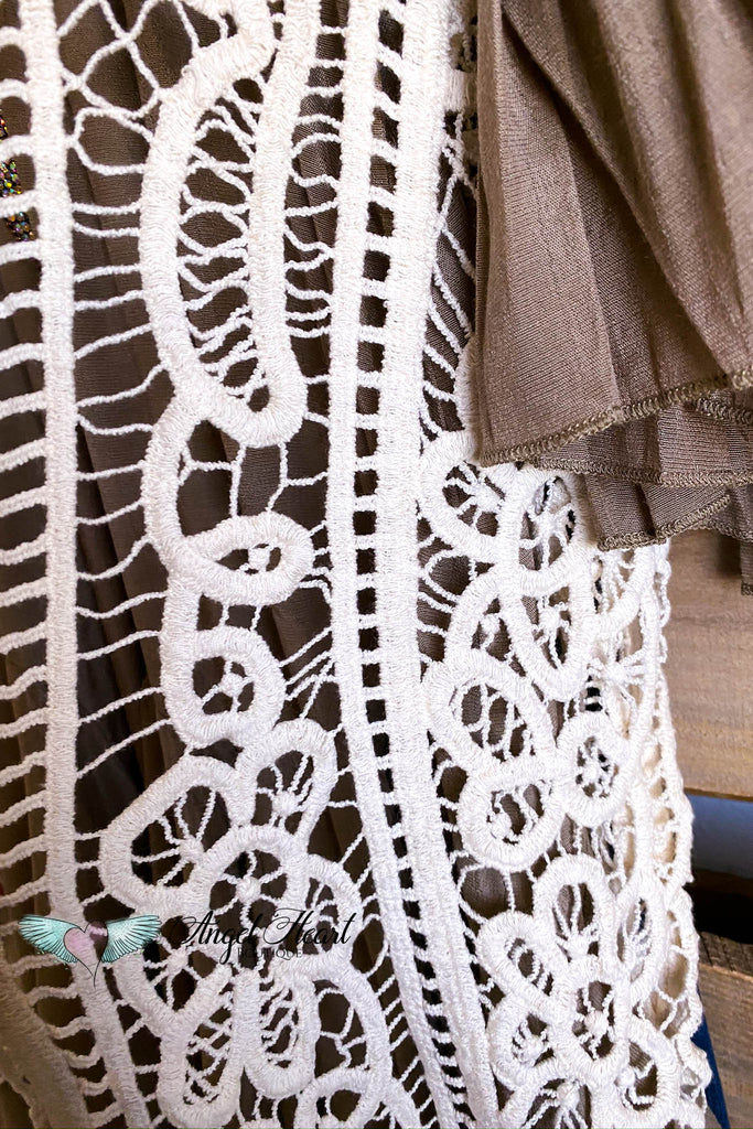 AHB EXCLUSIVE: Laced In Love Crochet Vest - Beige -100% COTTON