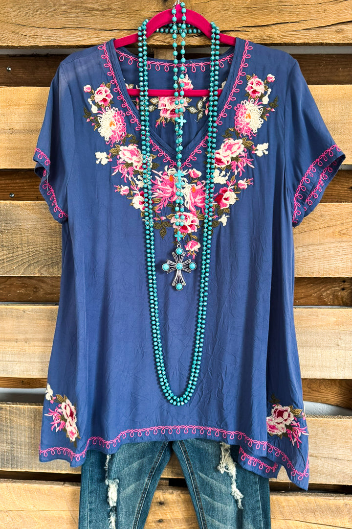 PAPPARAZZI EXCLUSIVE: Living For Tomorrow Tunic - Steel Blue Size (6 to 16) - SALE