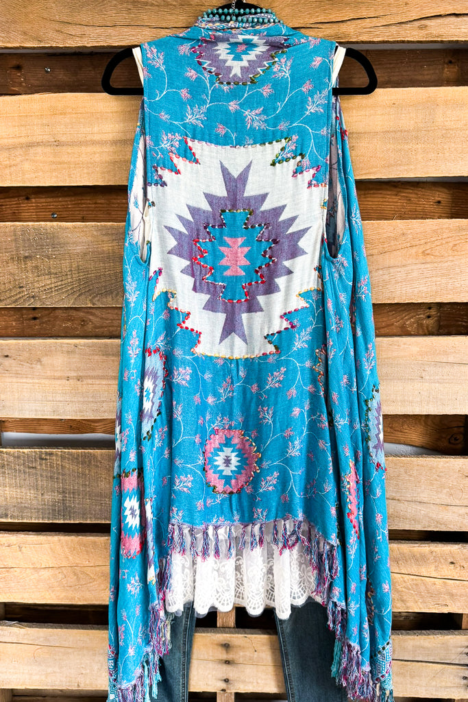 Win Me Over Thick Stich Vest - Sierra (Turquoise)