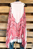 Captured By Spring Thick Stich Vest - White/Watermelon