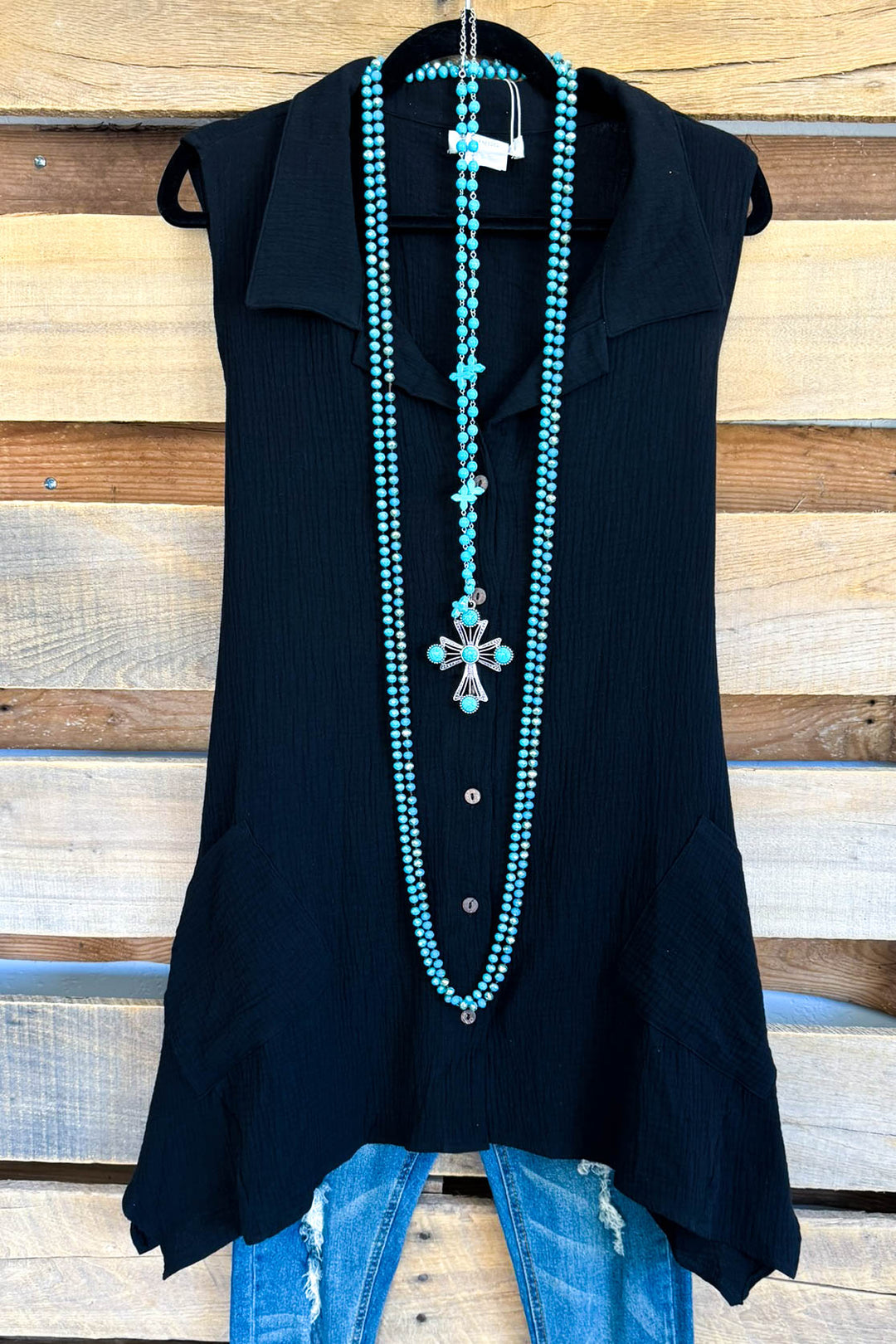 Like the Wind Tunic - Black - 100% COTTON - SALE