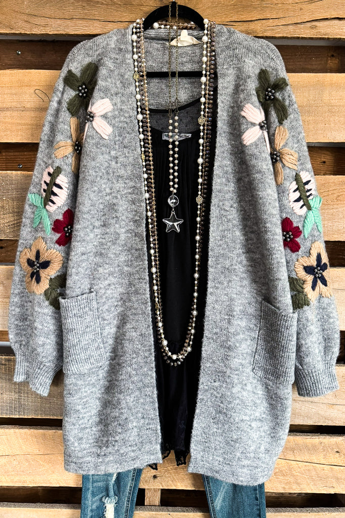 Royal Radiance Sweater Cardigan - Gray