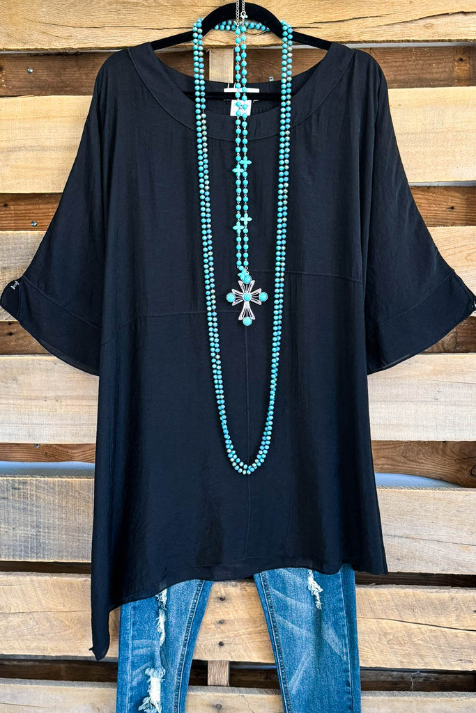 Fresh Take Oversized Tunic - Black - SALE