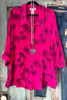 Stitched In Blooms Top - Fuchsia - SALE