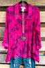 Stitched In Blooms Top - Fuchsia - SALE