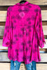 Stitched In Blooms Top - Fuchsia - SALE