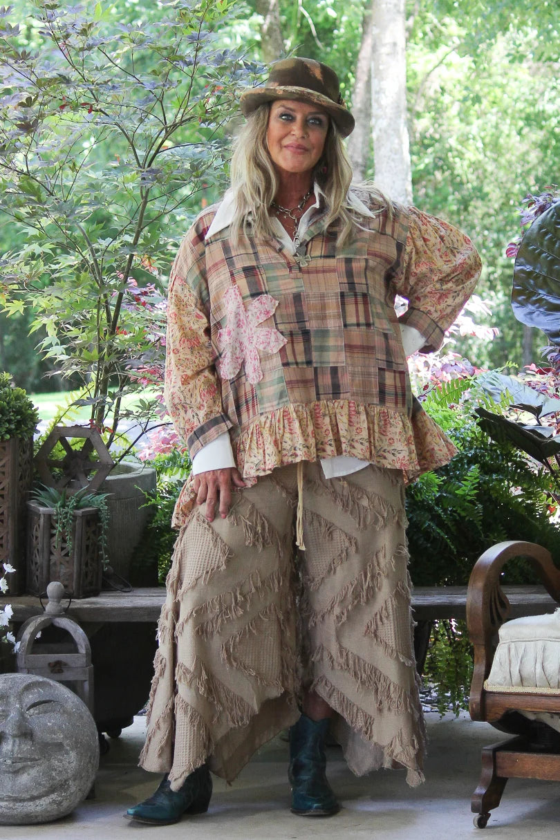 Around the Meadow Top - Tan - 100% Cotton