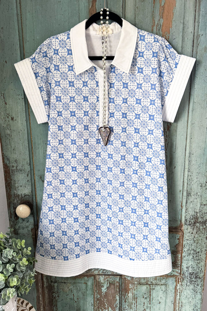 Pretty In Petals Dress - Chambray - 100% COTTON (S-M-L)- SALE