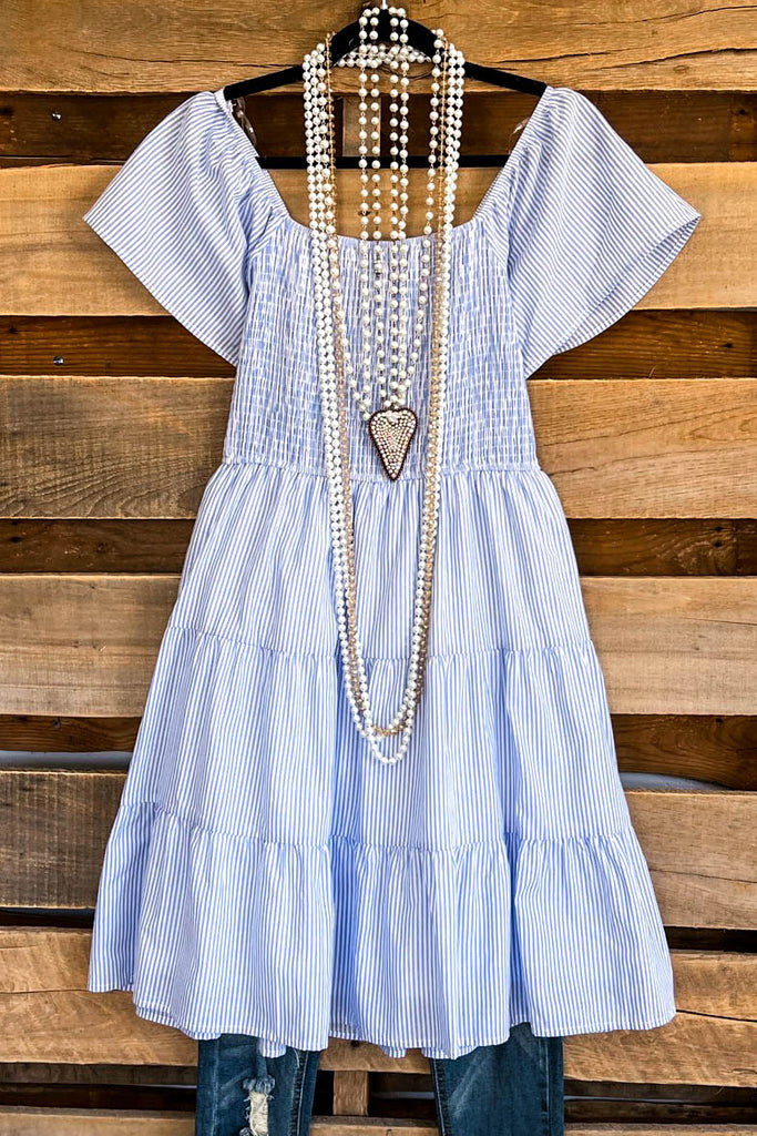 Anywhere With You Dress - Light Blue - 100% COTTON