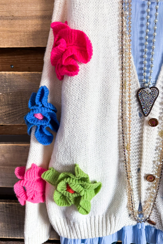 Pockets Full Of Daisies Cardigan - Ivory