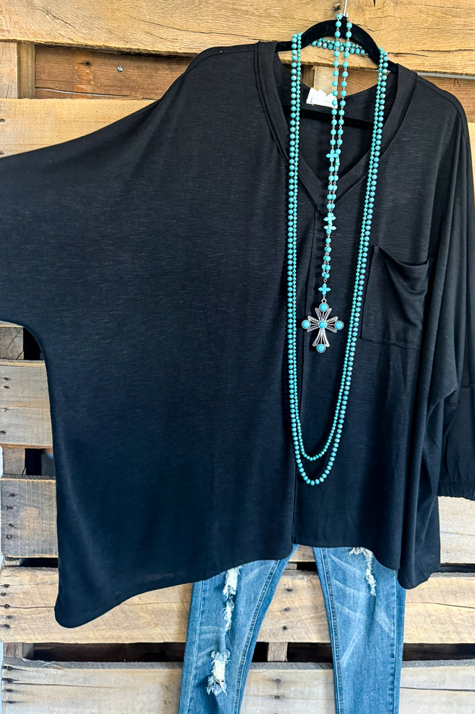 Give It All We Got Oversized Tunic - Black