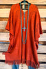 As Of Lately Poncho/Tunic - Rust