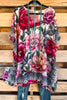 Peony Garden Sheer Poncho - Multi