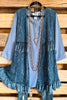 My Lovely Lace Velvet Vest - Blue - 100% COTTON