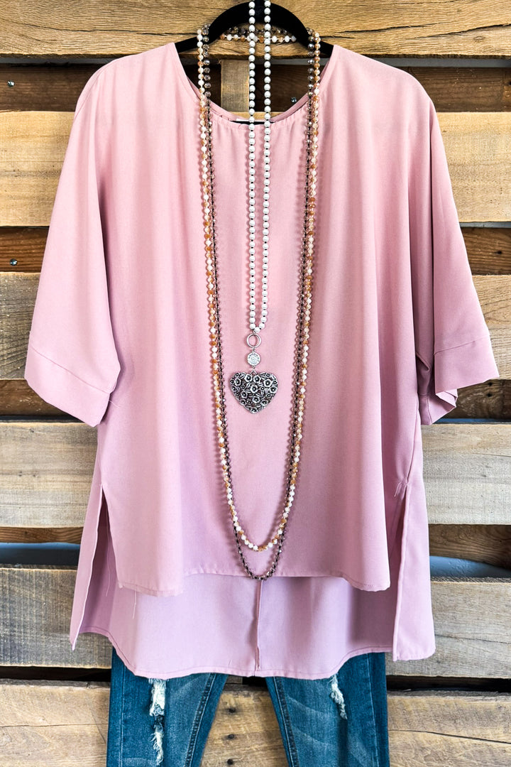 Off To The Office Oversized Top - Mauve - SALE