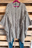 Country Soul Oversized Pullover Poncho - Gray