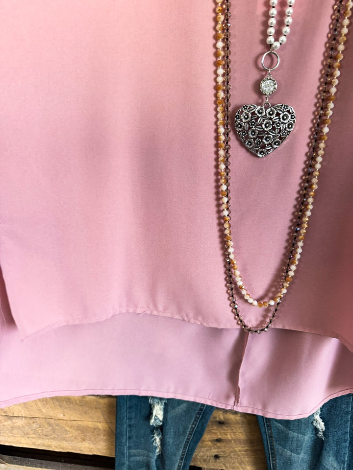 Off To The Office Oversized Top - Mauve - SALE