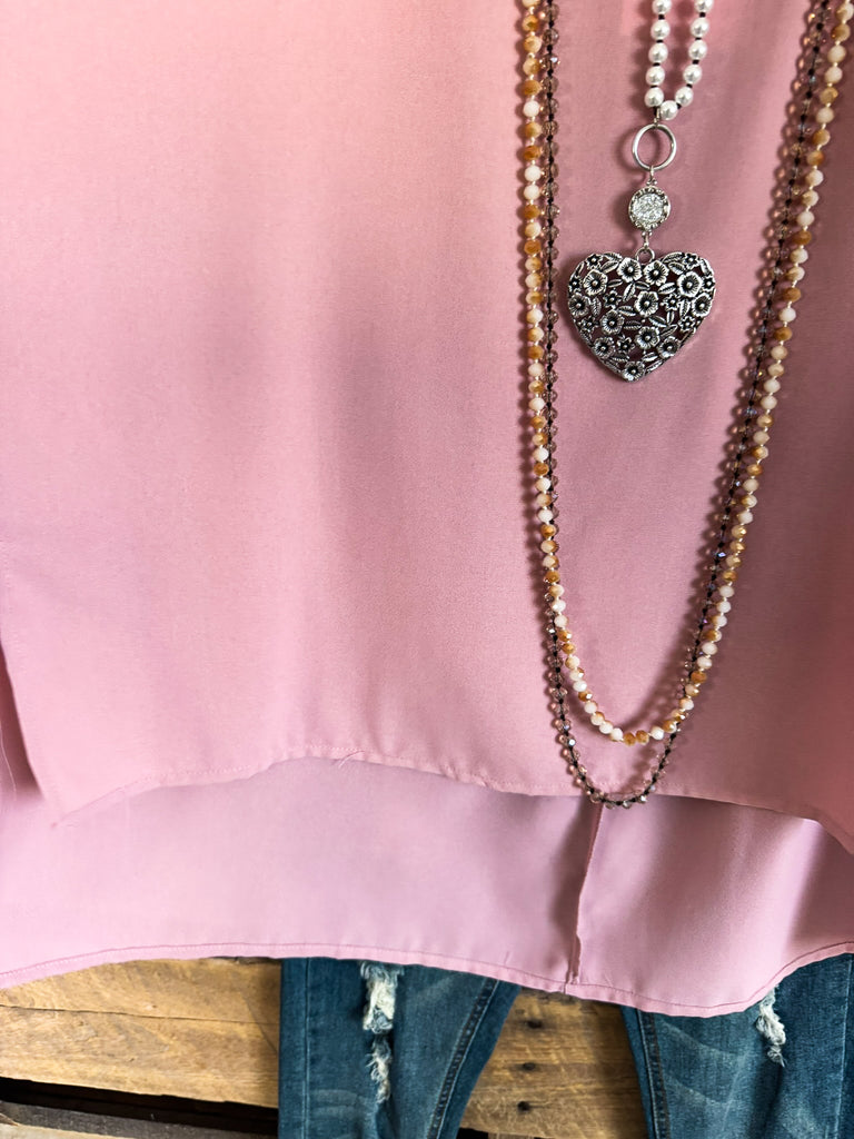 Off To The Office Oversized Top - Mauve