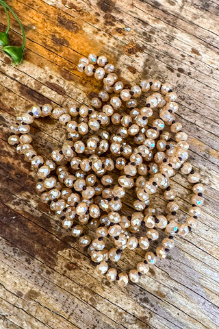 Long Beaded Necklace - Iridescent Blue