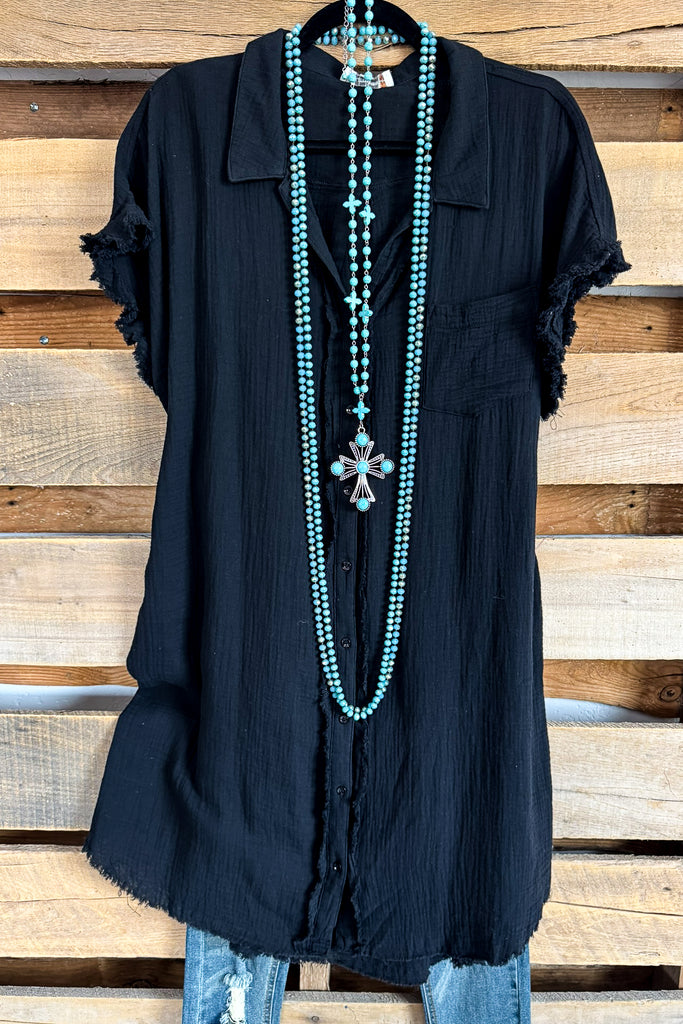 Phenomenally Pleasant  Dress - 100% Cotton - Black