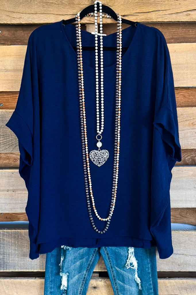 Casual Impressions Oversized Top - Navy