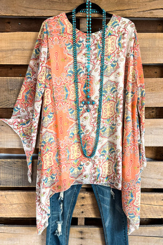 We'll Talk Latter Thick Stich Vest Kimono - Coral/Blue