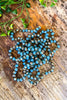 Knotted Beaded Necklace - Blue/Brown - 6mm beads (Small beads)