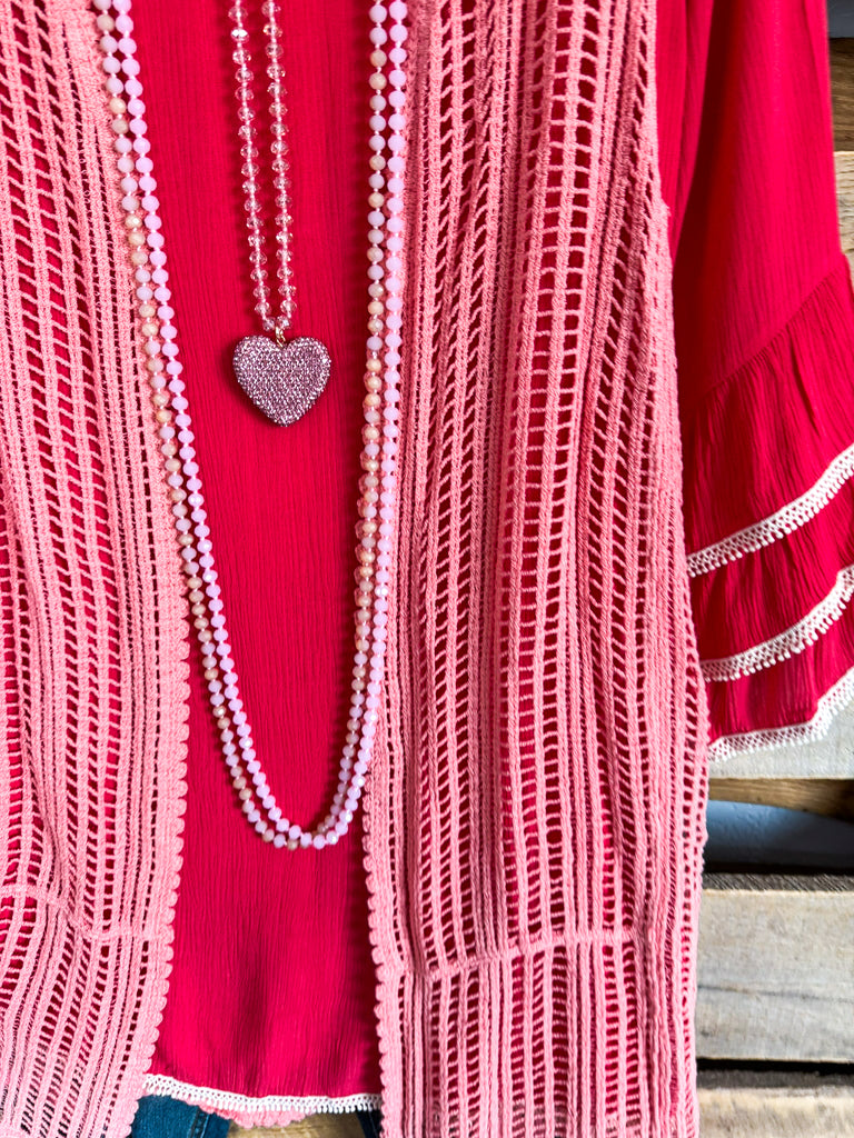 Warming In The Sun Crochet Vest - Peach - 100% COTTON