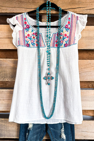 Long Beaded Necklace - Turquoise