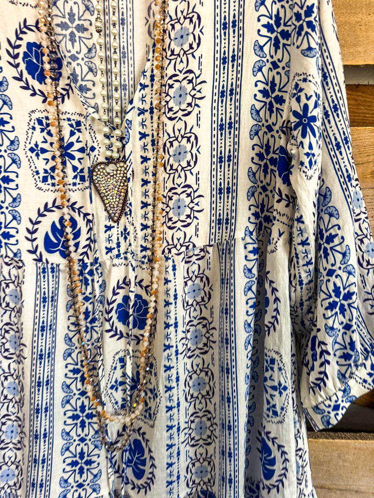 Cobble Stone Mornings Dress - Blue