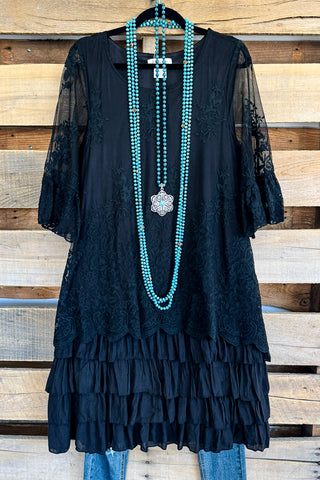 AHB EXCLUSIVE - Beach Vibes Tunic - Black - 100% COTTON