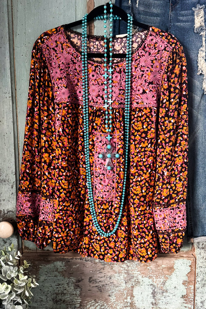 Night Gazing Blouse - Black Mauve