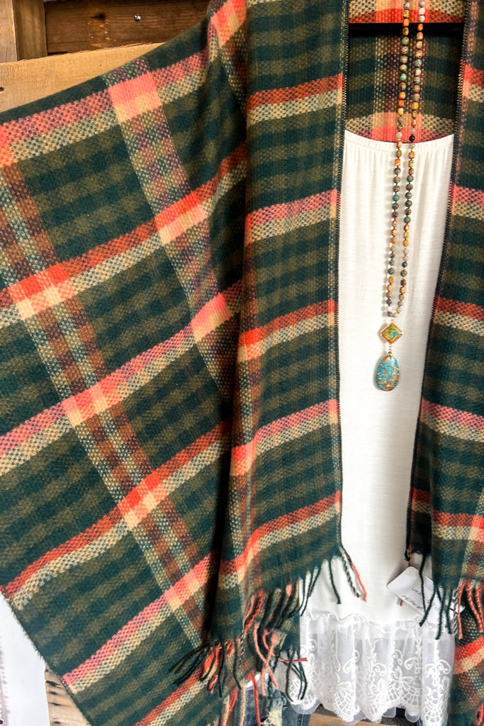 Chasing Seasons Poncho - Green