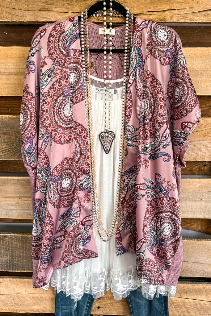 Its A New Day Cardigan - Dusty Mauve Mix