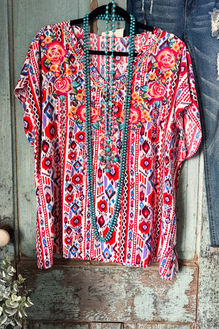 AHB EXCLUSIVE:  See My Joy Embroidered Tunic - Navy