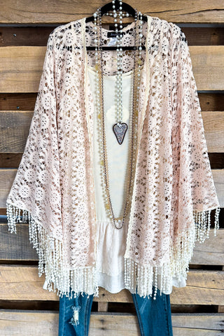 Warming In The Sun Crochet Vest - Peach - 100% COTTON