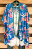 Garden Paradise Kimono - Cobalt - SALE