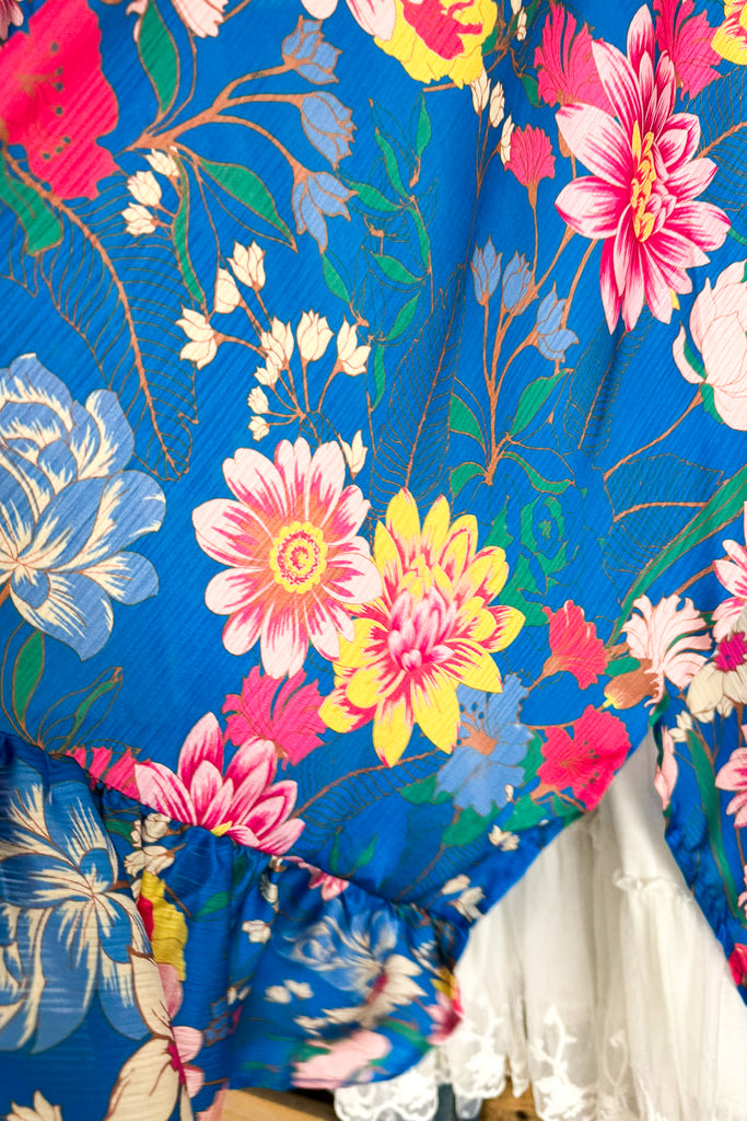 Garden Paradise Kimono - Cobalt