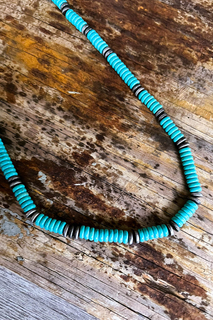 Turquoise Shell Bead Necklace - Turquoise
