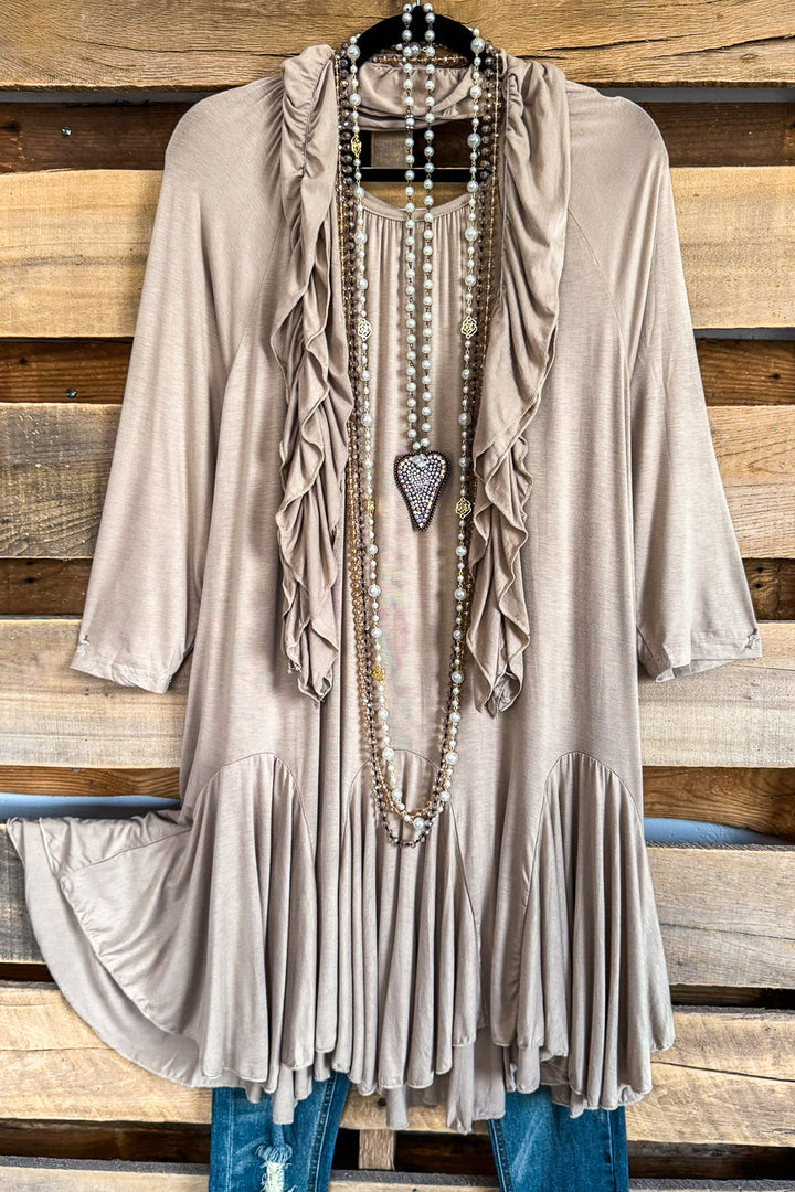 Jersey Girl 2 Piece Dress - Mocha - Dress and Scarf