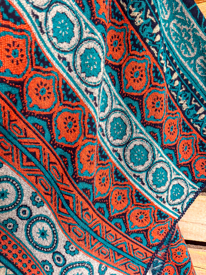 Winter Radiance Poncho - Multi Blue - SALE