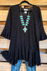 Staying For Awhile Tunic/Dress - Black