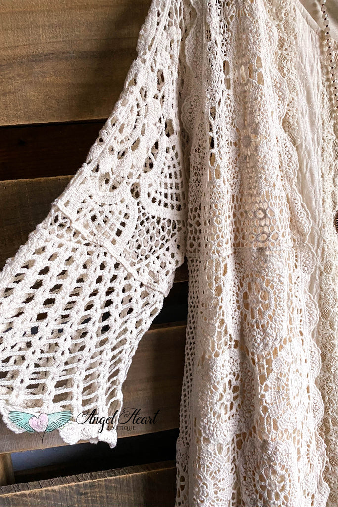 AHB EXCLUSIVE: Go For It Crochet Cardigan - Natural - 100% COTTON