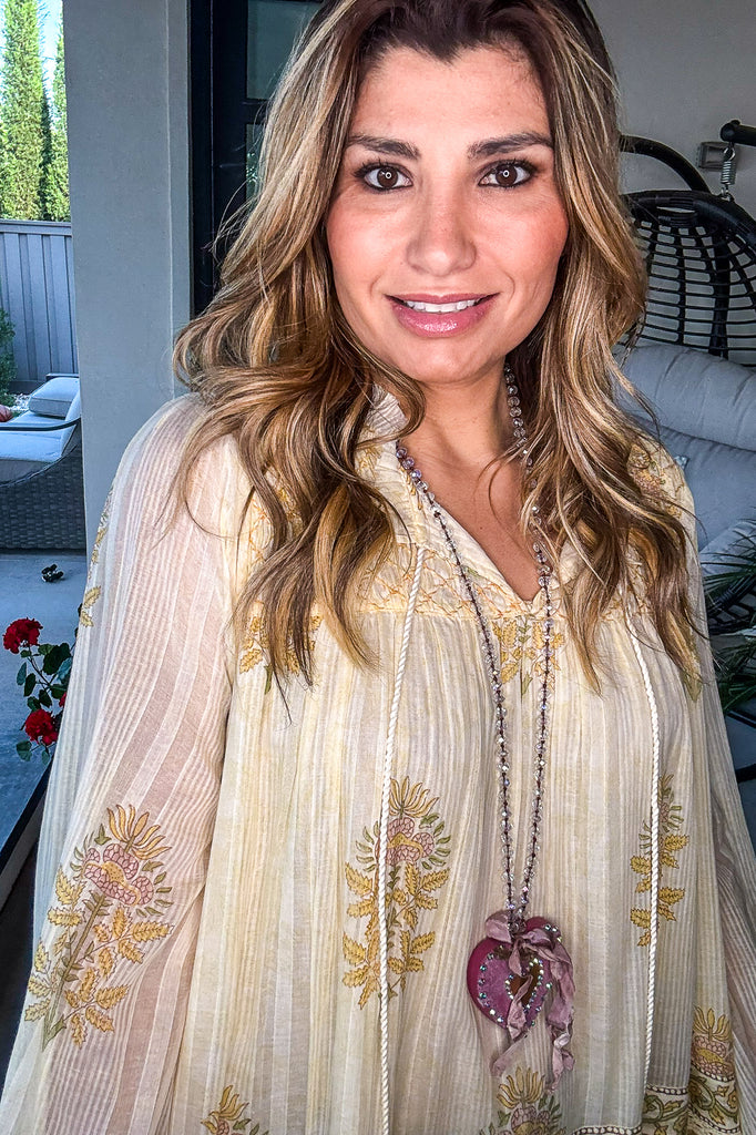 Champagne Glow Tunic - 100% Cotton - Vanilla