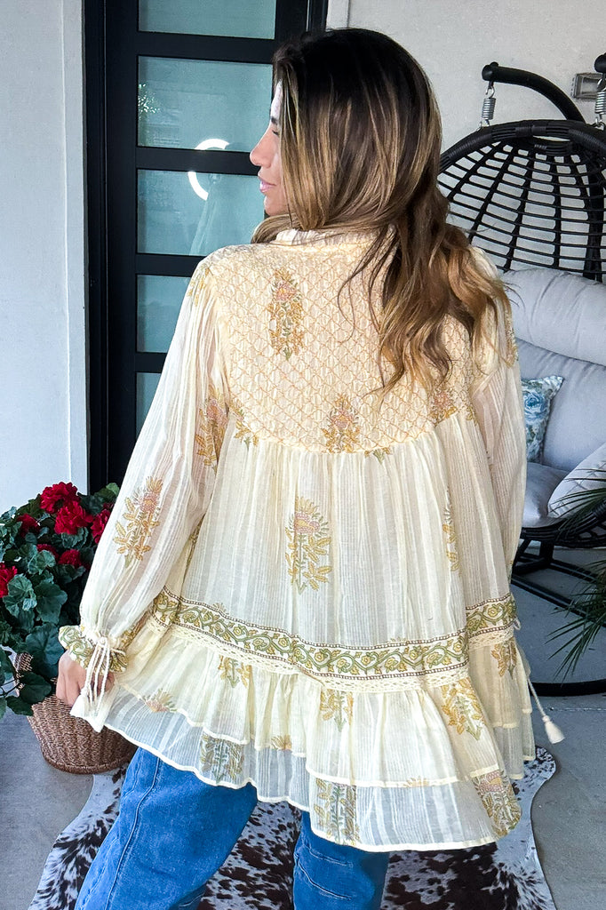 Champagne Glow Tunic - 100% Cotton - Vanilla
